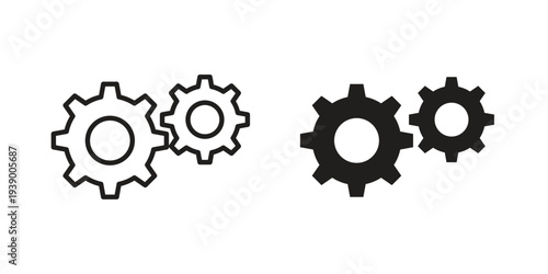 Settings icon - editable stroke vector illustration eps10.