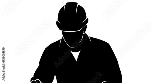Man Wearing a Helmet Silhouette.