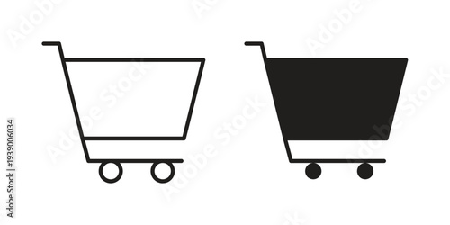 Shopping icon - editable stroke vector illustration eps10.