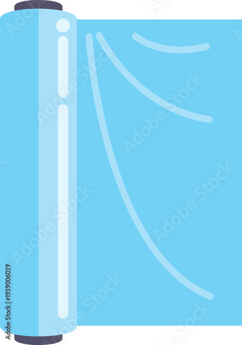 Plastic wrap roll showing flexible film for hygienic food packaging and protection