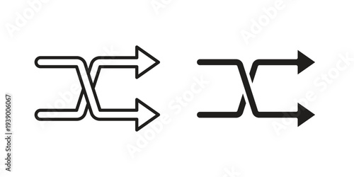 Shuffle icon - editable stroke vector illustration eps10.