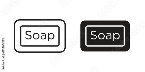 Soap icon - editable stroke vector illustration eps10.