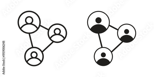 Social network icon - editable stroke vector illustration eps10.