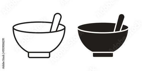 Soup icon - editable stroke vector illustration eps10.
