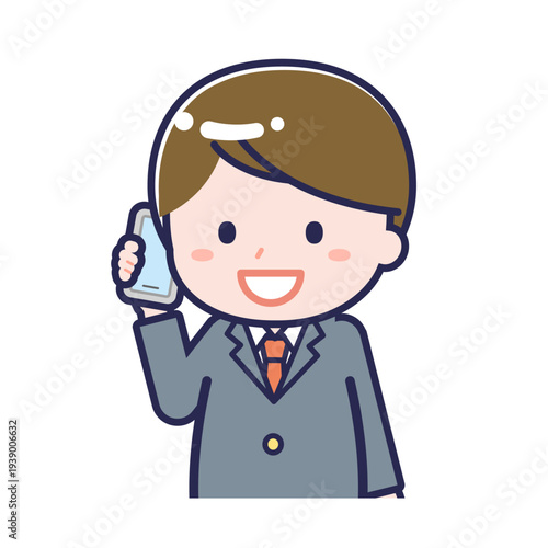 スマートフォンを使う「学生」の男性