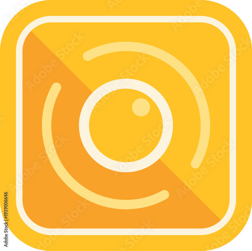 Yellow square icon representing a video editing application with a camera lens