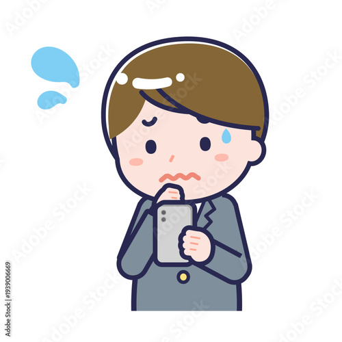 スマートフォンを使う「学生」の男性