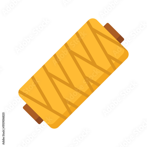 Thread Spool Flat design style, rolled sewing thread symbolizing stitching and tailoring tools ideal for sewing kits textile crafts and garment design visuals.