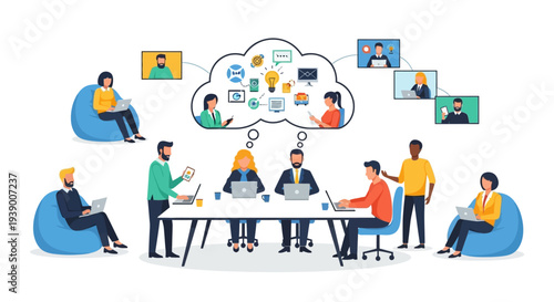 People Working on Laptops Together.