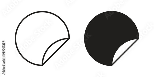 Sticker icon - editable stroke vector illustration eps10.