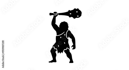 Man Holding Hammer Silhouette.