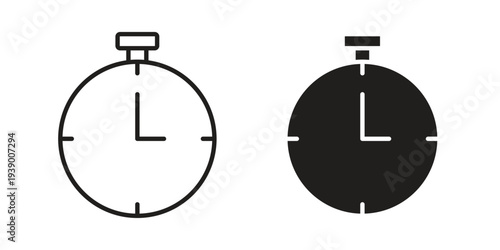 Stopwatch icon - editable stroke vector illustration eps10.