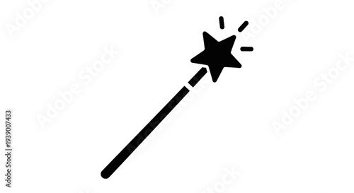 Black Magic Wand with Star.