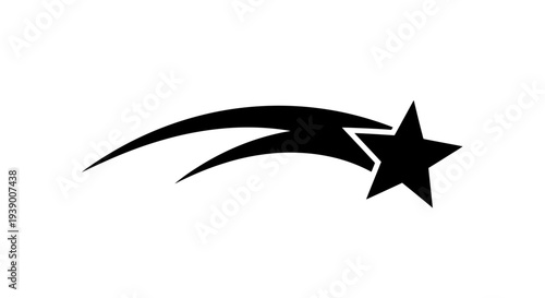 Black star with trail symbol.