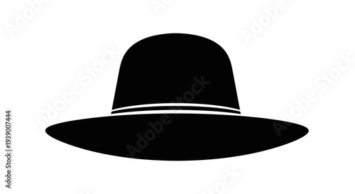 Black Fedora Hat with Band.