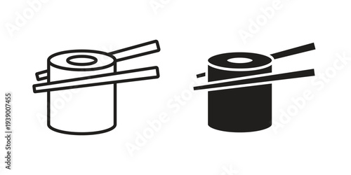 Sushi icon - editable stroke vector illustration eps10.