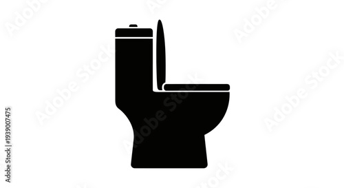 Toilet bowl with lid up.