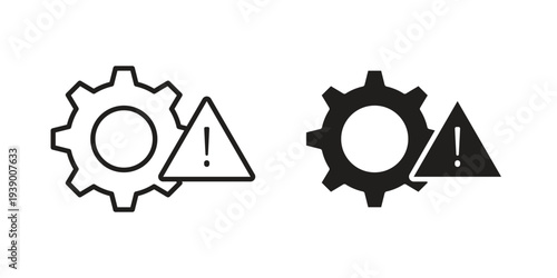 Technical warning icon - editable stroke vector illustration eps10.