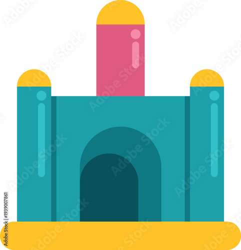 Colorful bounce house providing fun and entertainment at a children's party