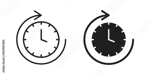 Time forward icon - editable stroke vector illustration eps10.