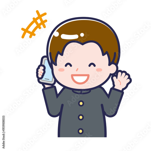 スマートフォンを使う「学生」の男性