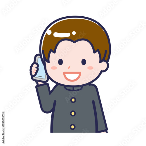 スマートフォンを使う「学生」の男性