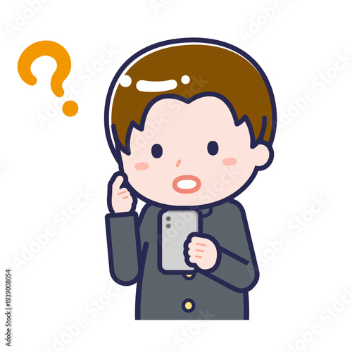 スマートフォンを使う「学生」の男性