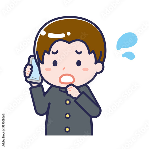 スマートフォンを使う「学生」の男性