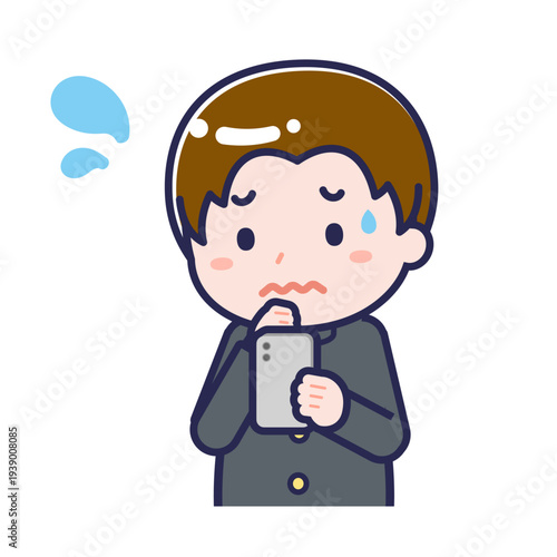 スマートフォンを使う「学生」の男性