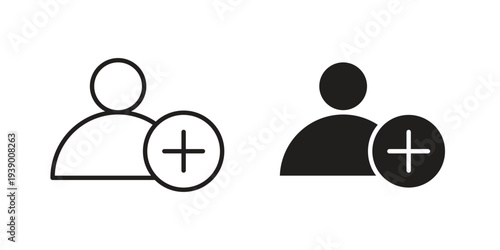 User add icon - editable stroke vector illustration eps10.