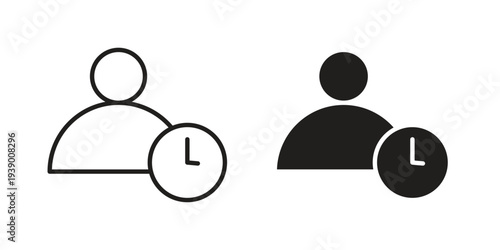 User time icon - editable stroke vector illustration eps10.