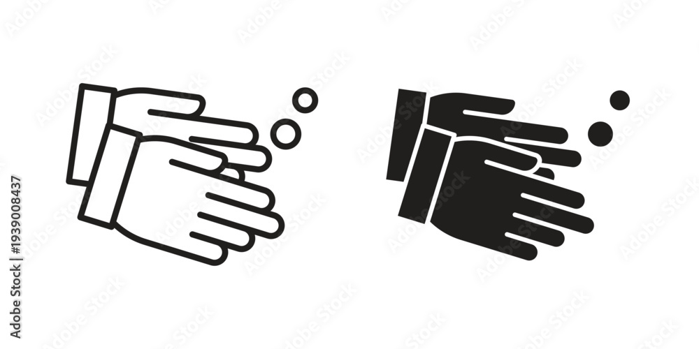 Fototapeta premium Wash your hands icon - editable stroke vector illustration eps10.