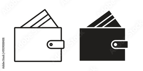 Wallet icon - editable stroke vector illustration eps10.