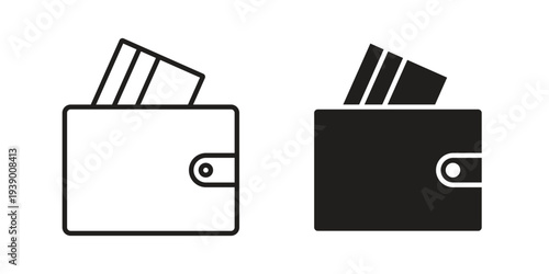 Wallet icon - editable stroke vector illustration eps10.