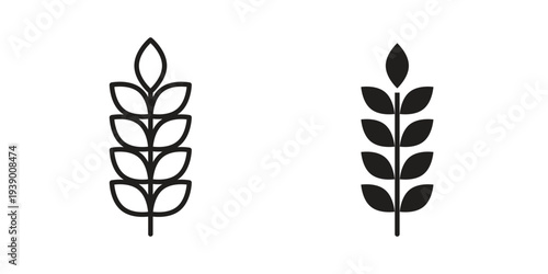 Wheat icon - editable stroke vector illustration eps10.