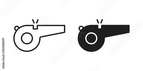 Whistle icon - editable stroke vector illustration eps10.