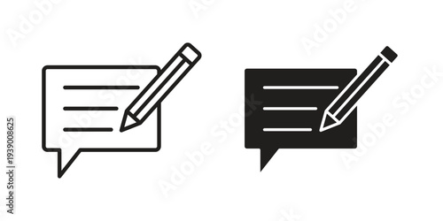 Writing feedback icon - editable stroke vector illustration eps10.
