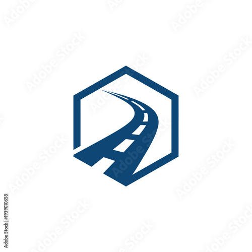 Blue Roadway Logo Design Element.