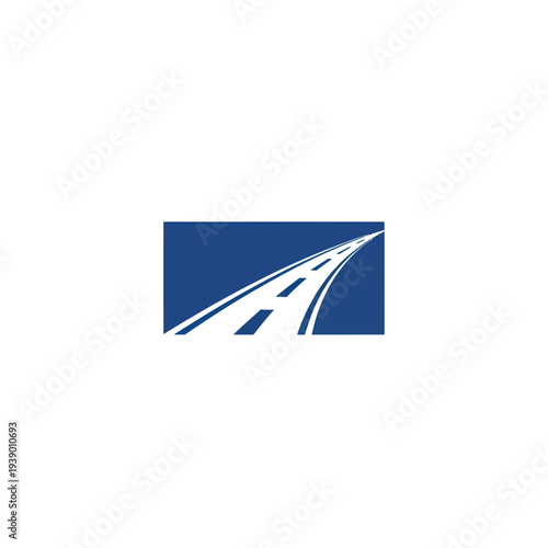 White Roadway Illustration on Blue Background.