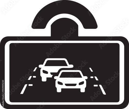 Car dash cam icon, DVR. Vector icon isolated on white background.