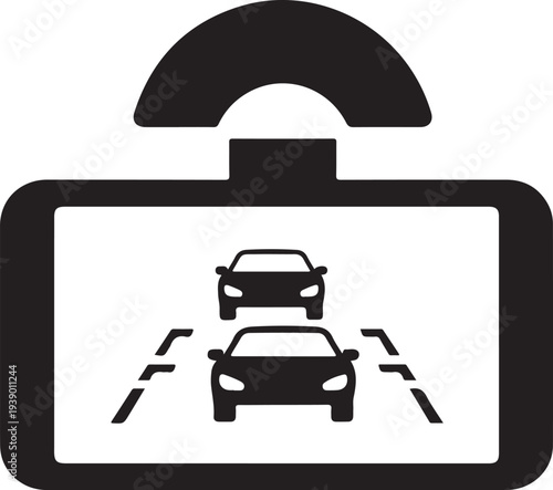 Car dash cam icon, DVR. Vector icon isolated on white background.