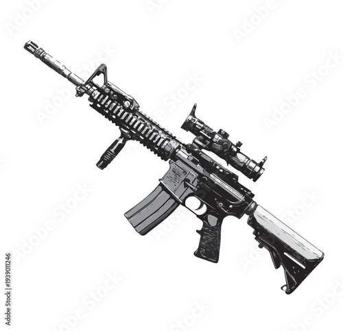 assault rifle vector