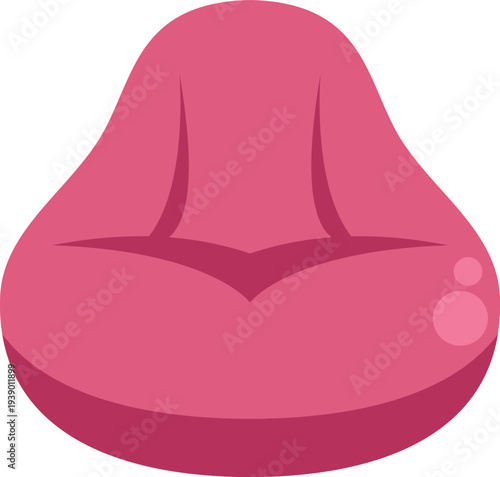 Stylish pink bean bag chair illustration for comfortable home decor and modern interiors