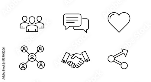 Community Conversation Elements With Network And Cooperation Symbols