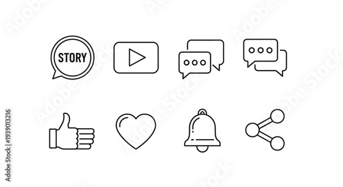 Media Interaction Symbols Including Story And Playback Indicators