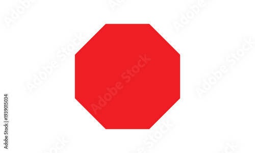 abstract simple red octagon design art.
