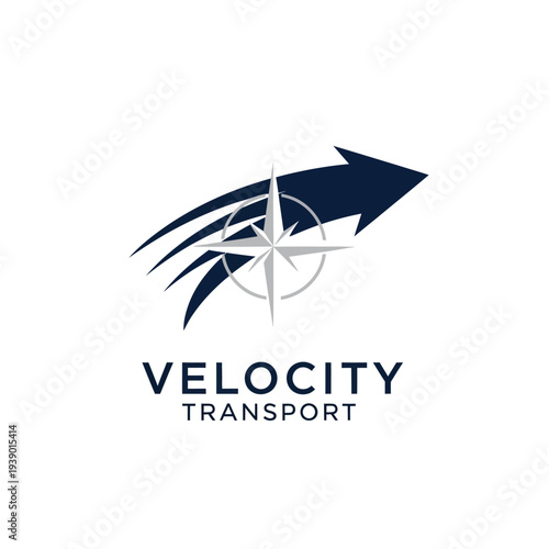 Free Download Velocity Transport Logo with Compass Arrow. - GFXLoad