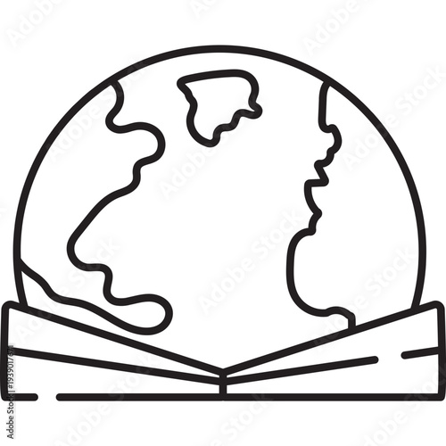 Globe on Open Book Icon