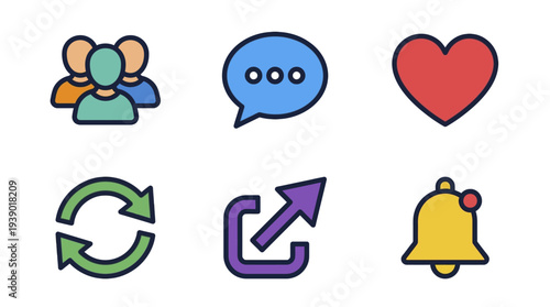 Live Streaming And Audience Communication Interface Symbols