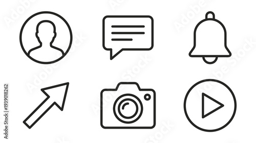 Social Sharing Community And Notification Interaction Elements